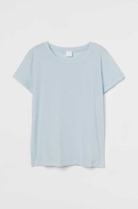 H&M Baumwoll T-shirt Oberteile Damen Hellrosa | 0368-EHFNG