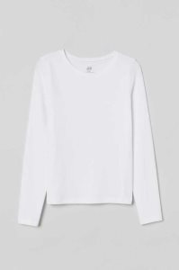 H&M Baumwoll Top Jersey Kinder Weiß | 0495-BDGWK