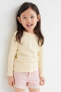 H&M Baumwoll Twill Kurze Hose Kinder Hellrosa | 0647-IRMFY