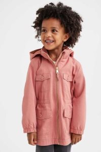 H&M Baumwoll Twill Parka Oberbekleidung Kinder Rosa | 5684-EUIRN