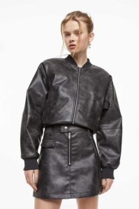 H&M Biker Röcke Damen Schwarz | 9024-EHUWC