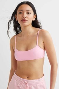 H&M Bikini Top Strandkleidung Damen Grün Weiß | 5039-OKNZP