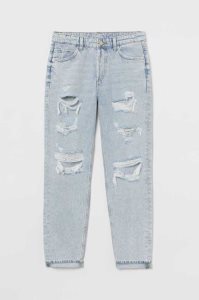 H&M Boyfriend Low Regular Jeans Damen Hellblau | 1438-RJFAV