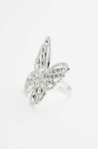 H&M Butterfly-shaped Rhinestone Ringe Damen Silber | 9543-SWKYD