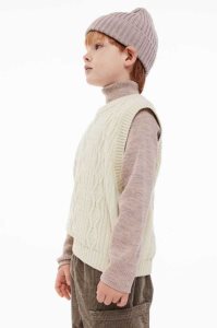 H&M Cable-knit Baumwoll Vest Pullover Kinder Beige Weiß | 1320-WHOMB