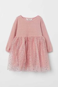 H&M Chenille and Tulle Kurzes Kleid Kinder Helllila | 5946-XTEWV