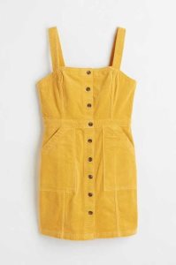 H&M Corduroy Kleider Damen Gelb | 3974-PWESM