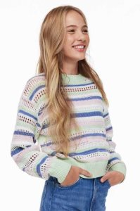 H&M Crochet-look Pullover Kinder Hellrosa | 4081-EFKIZ