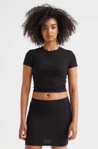 H&M Crop Oberteile Damen Hellblau | 0572-OVBXM