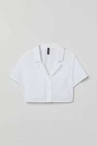 H&M Crop Shirt Bluse Damen Lila | 4652-PXATK