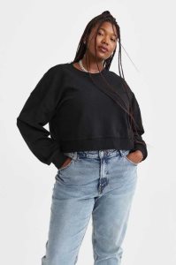 H&M Crop Sweatshirt Damen Hellgrau | 6978-PJHFB