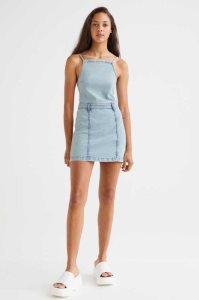 H&M Denim Bodycon Kleider Damen Blau | 7546-YCUNK