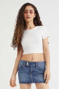 H&M Denim Mini Röcke Damen Blau | 0823-VPZSB