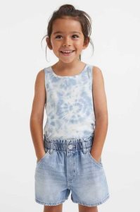 H&M Denim Paper-bag Kurze Hose Kinder Blau | 9857-FIMWZ