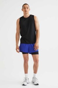 H&M Double-layer Lauf Kurze Hose Herren Blau | 0834-HEUKO