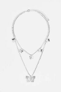 H&M Double-strand Rhinestone Ketten Damen Silber | 4956-XWBLF