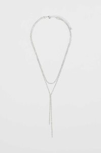 H&M Double-strand Rhinestone Ketten Damen Silber | 5649-TROLH