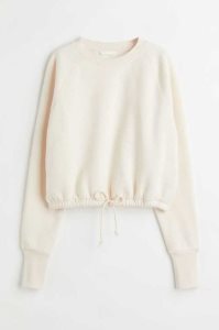 H&M Drawstring Sweatshirt Damen Weiß | 1872-KVTCD