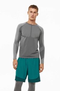 H&M DryMove Seamless top Sportbekleidung Herren Grau | 8106-BGLYH