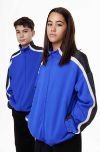 H&M DryMove Track jacket Sportbekleidung Kinder Blau | 1392-WRNYL