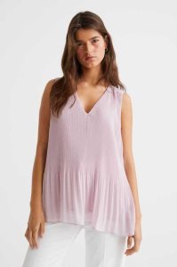 H&M Falten Chiffon Oberteile Damen Helltürkis | 8704-NODJC