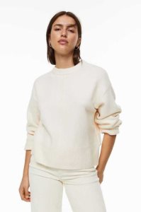 H&M Fine-knit Pullover Damen Weiß | 9637-IWLPM