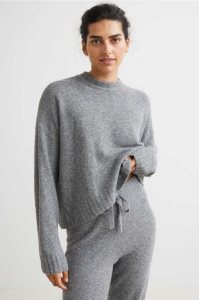 H&M Fine-knit Pullover Loungewear Damen Grau | 1528-DAWOR