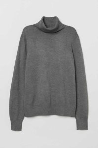 H&M Fine-knit Turtleneck Pullover Damen Grau Braun | 4680-QBRJF