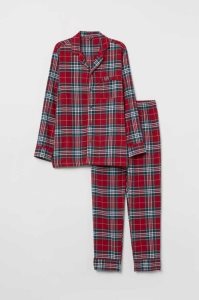 H&M Flannel Pajamas Loungewear Herren Dunkelblau Rot | 8430-KTPDI