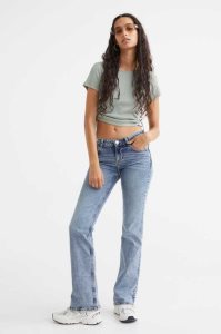 H&M Flare Low Jeans Damen Dunkelgrau | 3580-CYTNK