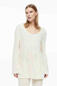 H&M Fluffy-knit Top Pullover Damen Weiß | 6879-TQMXI