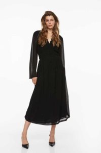 H&M Gathered Kleider Damen Schwarz | 4162-VMEAU