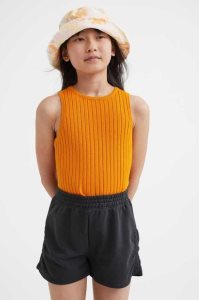 H&M Gathered Kurze Hose Kinder Hellgrün | 4361-KRBPS