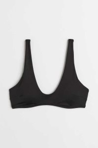 H&M Gepolstert Bikini Top Strandkleidung Damen Schwarz | 1329-VDETK