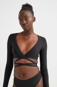 H&M Gepolstert Bikini Top Strandkleidung Damen Schwarz | 6359-AJQHV