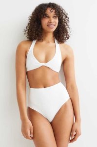 H&M Gepolstert Bikini Top Strandkleidung Damen Weiß | 9264-PGDJM