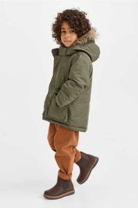 H&M Gepolstert Mit Kapuze Parka Oberbekleidung Kinder Dunkelkhaki Grün | 0793-UHKMY