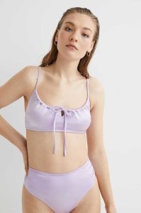 H&M Gepolstert Tie-detail Bikini Top Strandkleidung Damen Helllila | 9465-ZQBUL