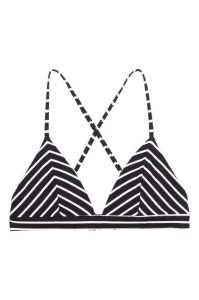 H&M Gepolstert Triangle Bikini Top Strandkleidung Damen Schwarz | 7298-IMHUJ