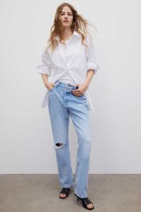 H&M Gerade High Jeans Damen Hellblau | 5716-NQZXM