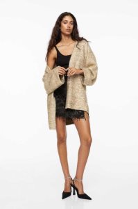 H&M Glittery Cardigan Pullover Damen Beige | 1309-LNWDP