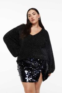 H&M Glittery Pullover Damen Dunkelrosa | 7903-RZJID