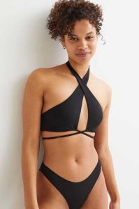 H&M Halterneck Bikini Top Strandkleidung Damen Hellrot | 6297-ZUPWV