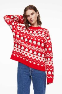 H&M Jacquard-knit Pullover Damen Hellgrau | 9457-NIYEU