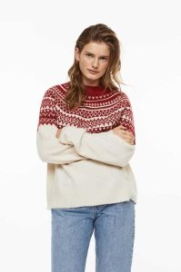 H&M Jacquard-knit Pullover Damen Rot | 1827-CXFVO