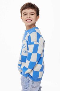 H&M Jacquard-knit Pullover Kinder Blau | 2387-JZDXR