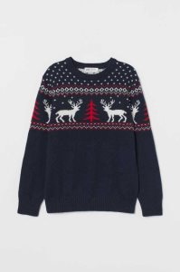 H&M Jacquard-knit Pullover Kinder Dunkelblau | 6328-NTUAO