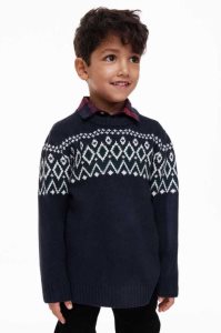 H&M Jacquard-knit Pullover Kinder Navy Blau | 8062-FKIZC