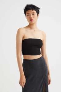 H&M Jersey Crop Tube Oberteile Damen Hellorange | 9432-UOCXI