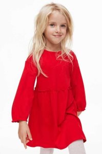 H&M Jersey Kurzes Kleid Kinder Rot | 4725-ZOFHJ